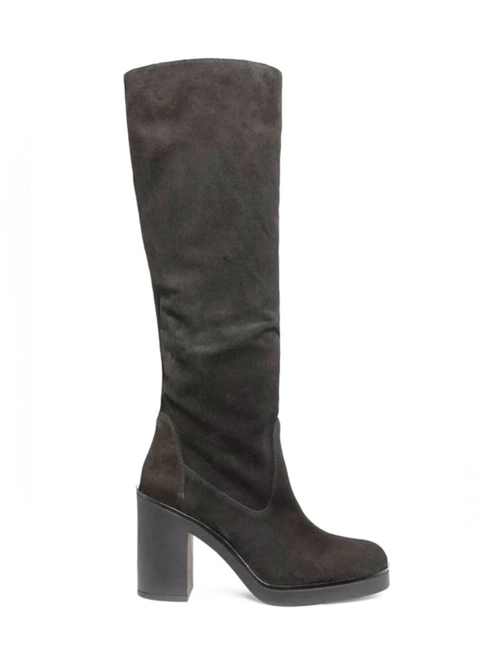 $900 STUART WEITZMAN BETHENNY KNEE HIGH BOOT BLOCK SUEDE BLACK 7 B (PD26)